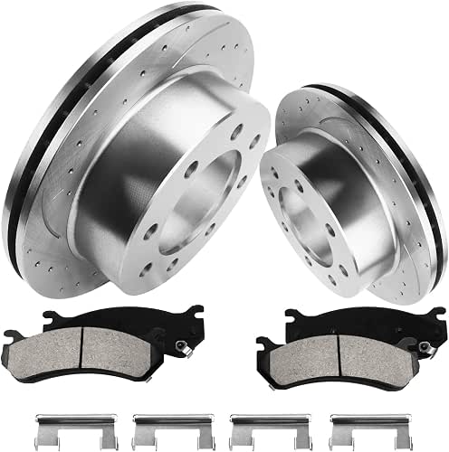 MOTOREVO Rear Brake Pads And Rotors Kit Vented Compatible With