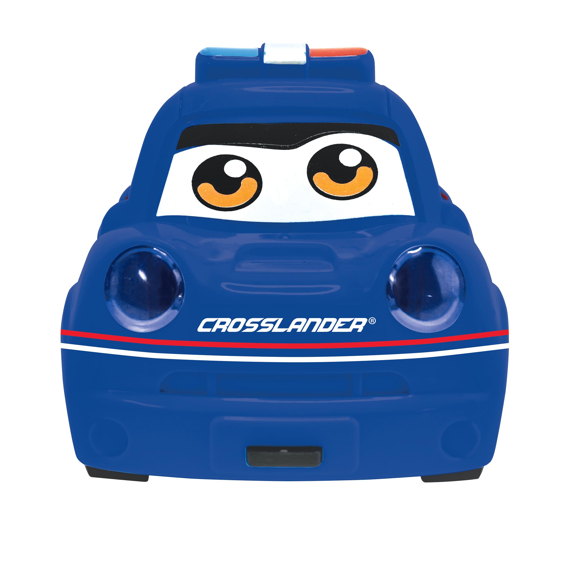 Lexibook Crosslander® Twin, Set di 2 auto radiocomandate (auto della polizia, auto dei ladri), fino a 12 km/h, effetti sonori e luminosi, 2 telecomandi, nero/blu, RC12