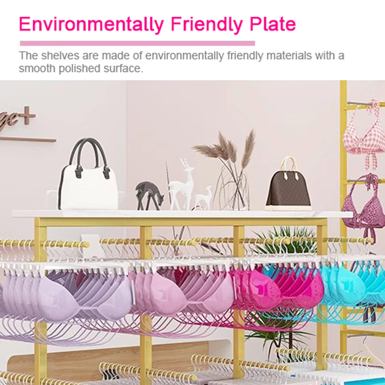 Espositore Commerciale per Biancheria Intima, scaffale in Metallo da Pavimento per Lingerie, Calze, Reggiseni, Slip, Sciarpe, Soluzione di stoccaggio per Indumenti su Entrambi i la