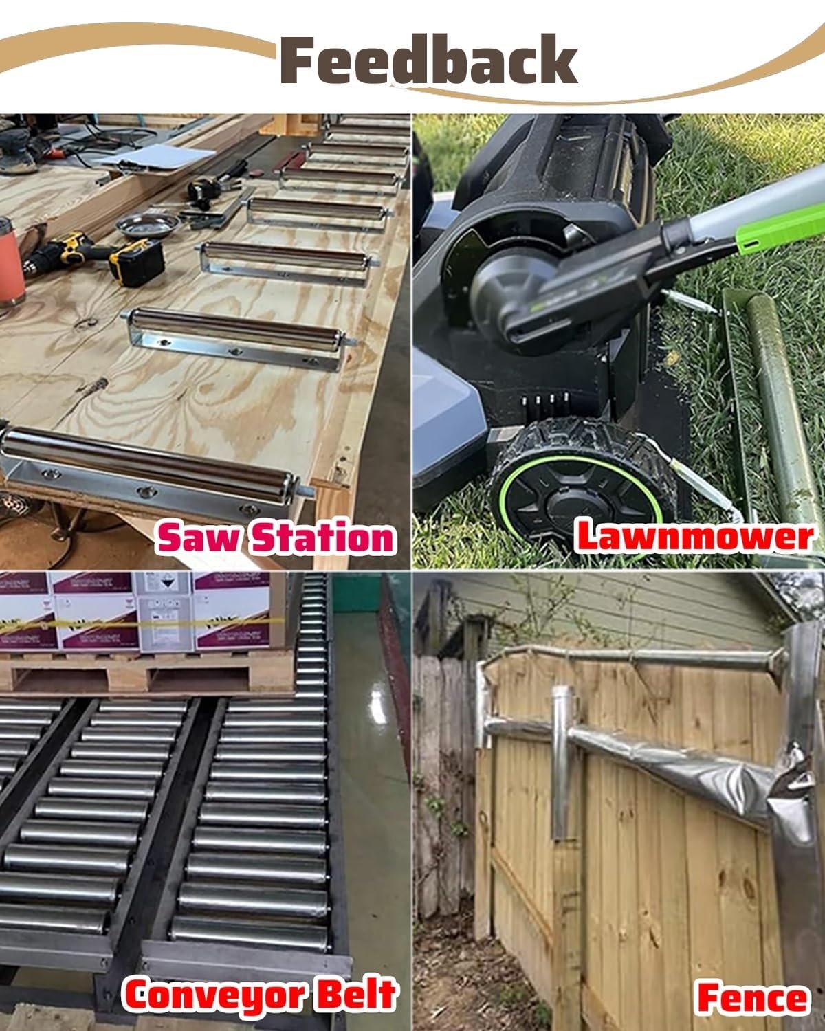 Förderrollen Schwerkraft 50mm Durchmesser, Ersatzteil mit Freilauf für Förderbänder & Rollbahnen(5 Pack,L 200MM(7.8in))