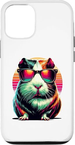 Miniatura 7 de iPhone 12 mini colorido Pop Art Gafas de sol Amante conejillo de indias Caso de conejillos de indias