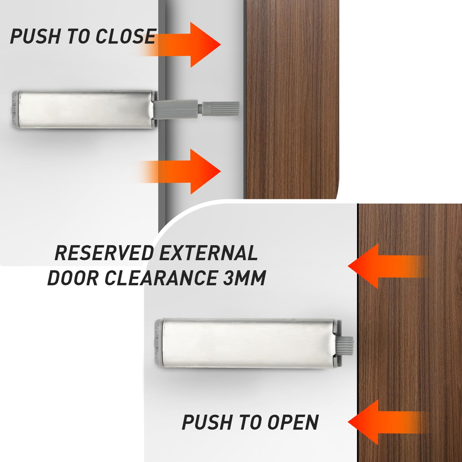 Sistema Push To Open Per Ante E Cassetti - 4 Pezzi, Apertura A Pressione Senza Maniglie, Per Armadi E Mobili