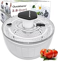 Vista 1 de Ourokhome Centrifugadora de Ensalada Secadora de Lechuga, Secadora de Vegetales Grande de Presión Fácil con Una Mano, Mezcladora de Ensalada