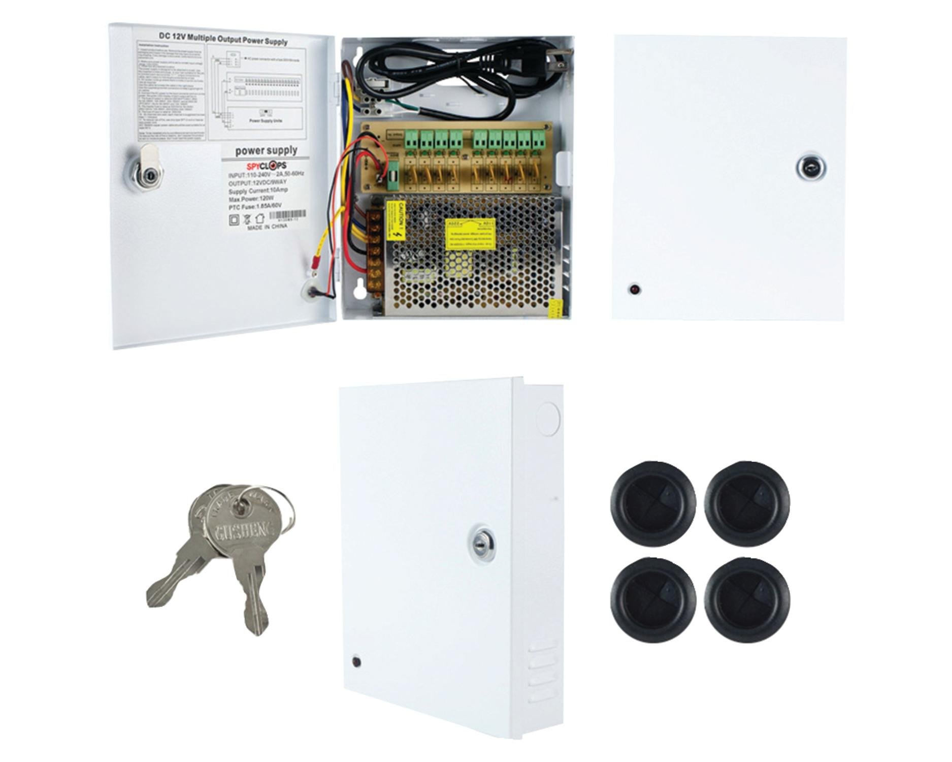 Spyclops SPY-DB9W10A Power Distribution Box, 9-Way, 10-AMP