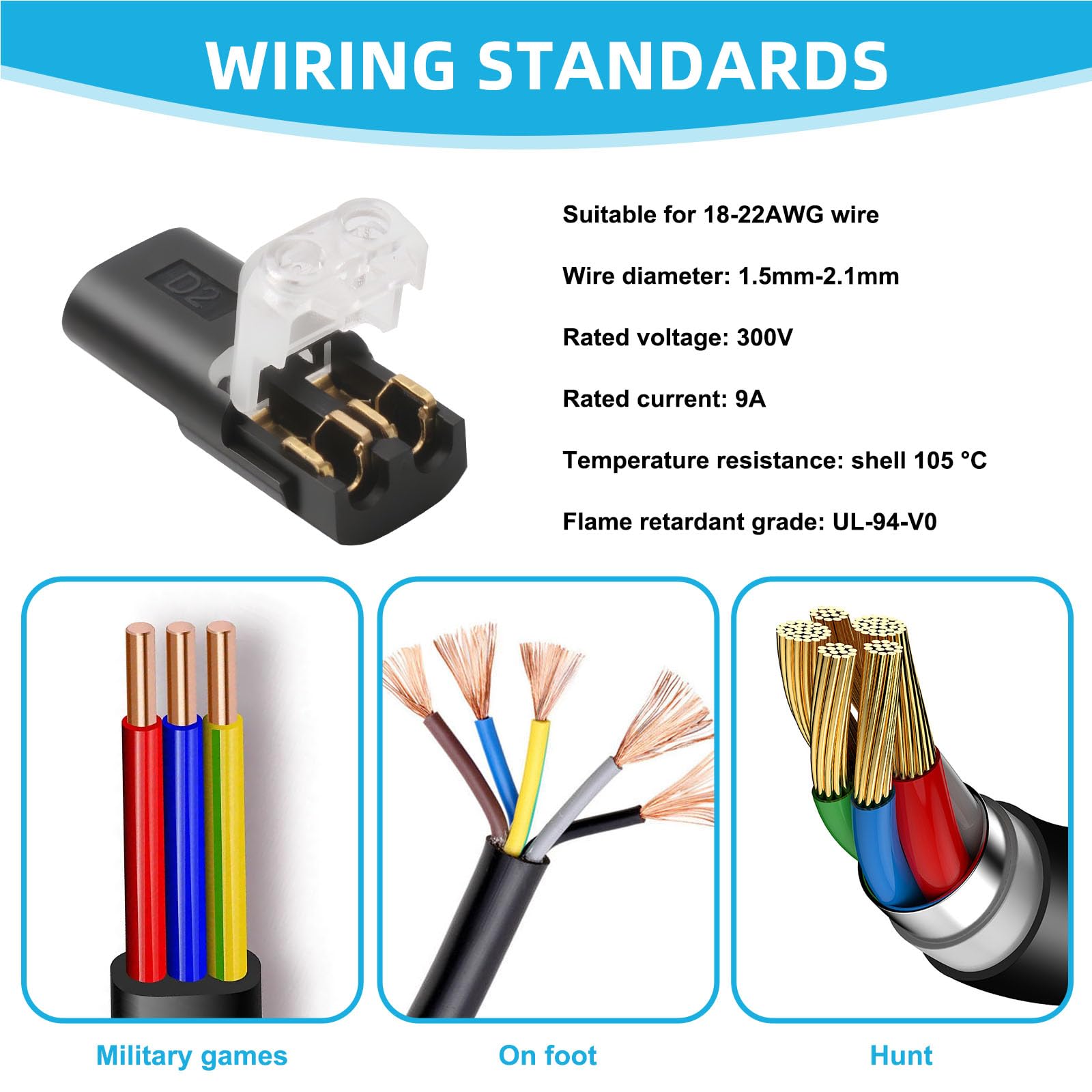 45 Piezas Conectores De Cable De Coche Impermeables 2 Pines 12 V Conectores De Conexión Rápida,Impermeables Y Resistentes Al Calor Para Cables 18-22 AWG Adecuado Para Coches,Camiones,Kayaks Y Barcos