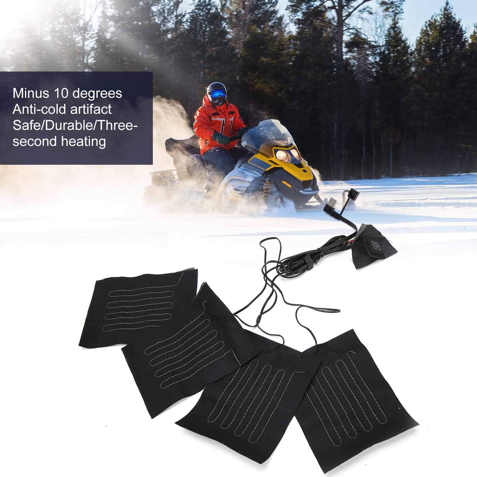 Pad riscaldante per giubbotto elettrico 4 in 1 5V 2A Cuscinetto riscaldante per giacca riscaldata USB con temperatura regolabile a 3 marce per gilet Inverno freddo all'aperto
