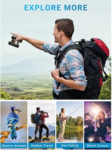 Miniatura 6 de GagalU HD Powerful Binoculars, Big Eyepiece, Wide Angle and Wide Field of View, Mini Telescope BAK4 FMC Optics, for Hunting Outdoor Camping Travel