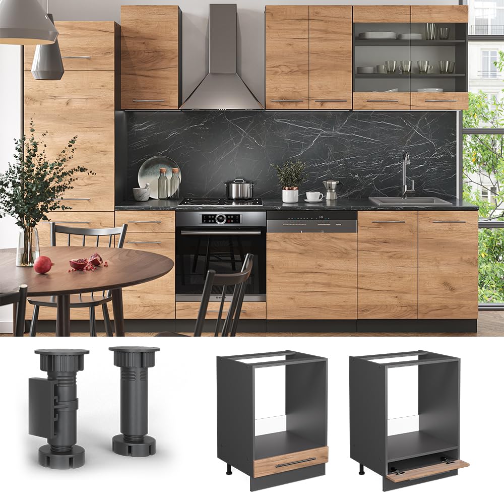 Vicco Meuble pour Four Fame-Line, Chêne doré, 60cm