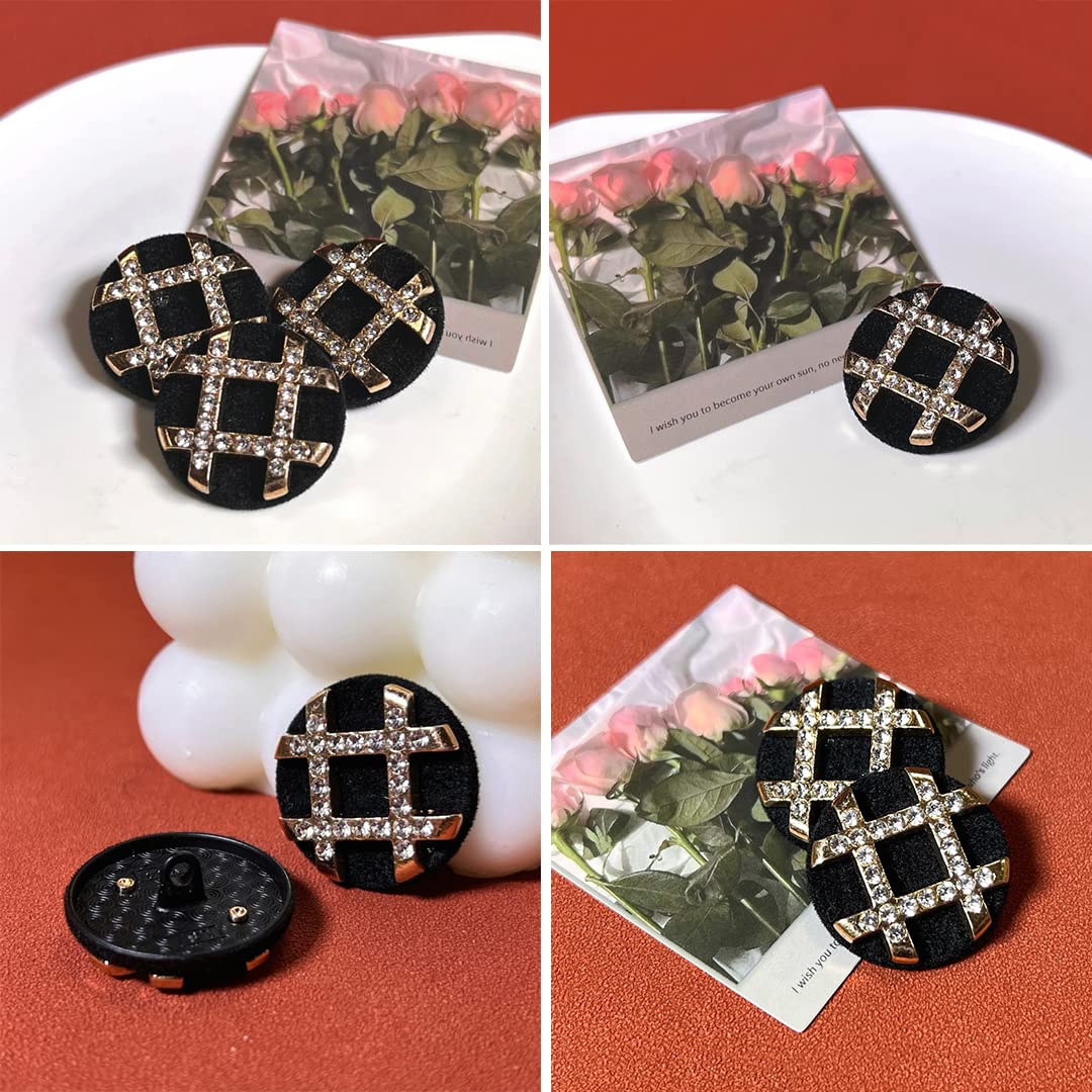 Amazon | 6個入り ハッシュキー 脚付きボタン ラインストーン シャンクボタン 群がった カバードボタン おしゃれ 装飾ボタン ジュエリー作り  服飾 DIY ハンドメイド 素材 スタイル1 18mm | ボタン 通販