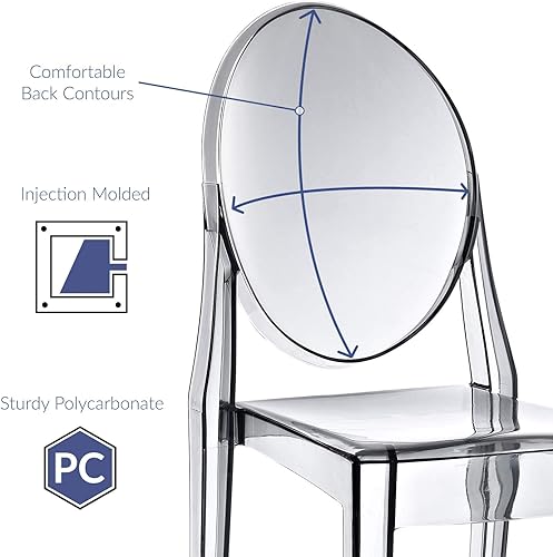 Miniatura 7 de LexMod Casper silla de comedor Policarbonato Humo