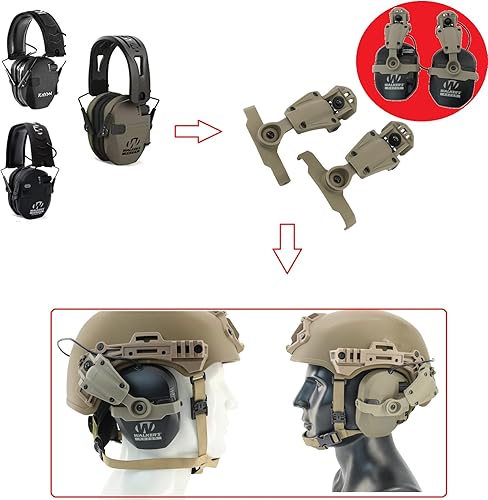 Miniatura 3 de HEARFALCOM Compatible con orejeras de Walker's Razor (Walkers Razor, Walkers Razor Digital) Adaptador de riel Wendy para casco Wendy Rail 2.0 3.0, DE