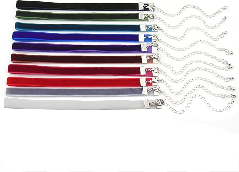 20pcs 3/8 Mix Color Velvet Chokers Vintage Necklace for Women With Extension XL-1016