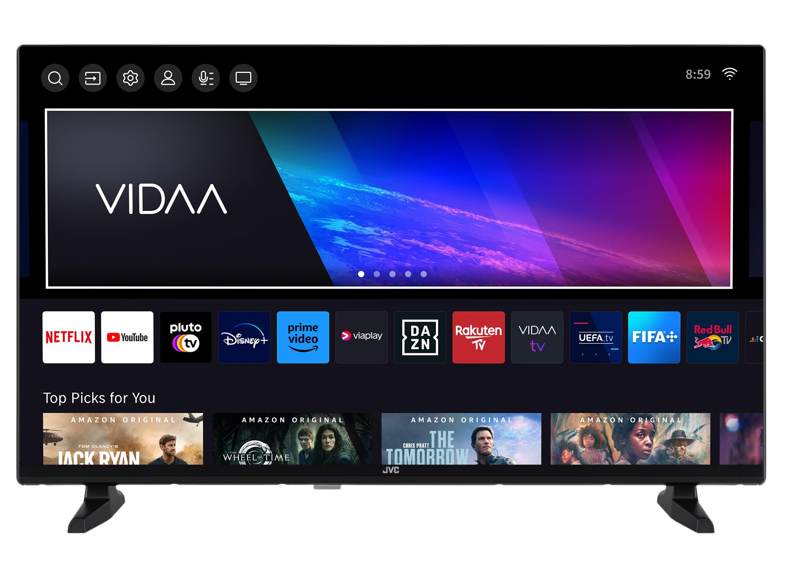 JVC LT-32VDH2555 Fernseher 32 Zoll Smart TV VIDAA HD-Ready HDR Fernseher mit 80 cm Bildschirmdiagonale und integriertem Triple-Tuner, LED TV (2026)