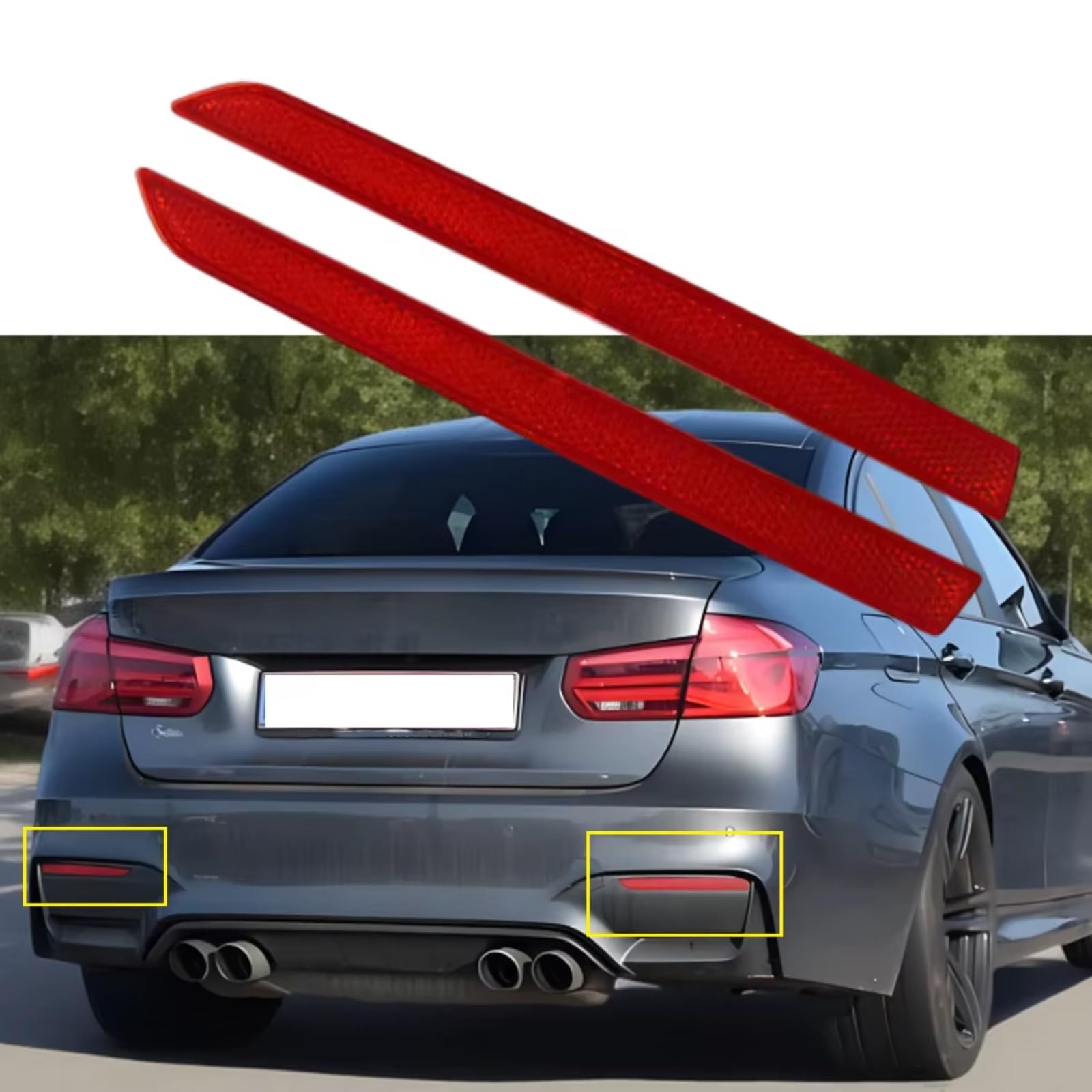 Reflector Trasero Compatible Con Para M3 F80 M4 F82 F83 2014-2020 Kit Luz Advertencia Señal Giro Reflector Parachoques Trasero Coche 63147848583