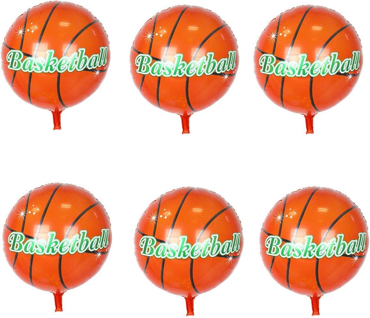 6pcs Basketball Balloons Helium Mylar Foil Balloon