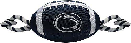 Pets First NCAA Penn State Nittany Lions - Juguete de fútbol para perro, materiales de nailon de calidad resistente, cuerdas de tracción fuertes,