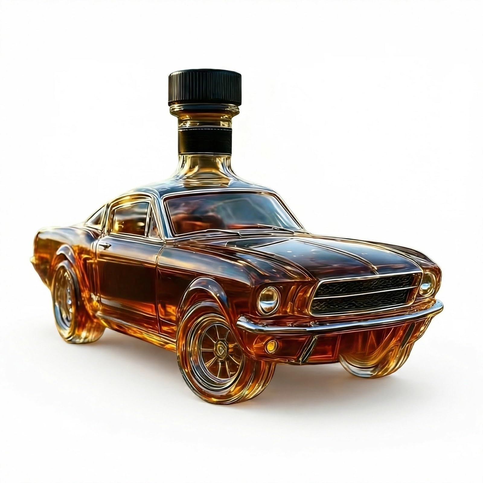 Carafe à whisky en forme de voiture de 300 ml – Bouteille en verre soufflée à la main en forme de voiture de sport 3D, distributeur de whisky unique, cadeau créatif pour homme, décoration de