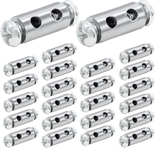 LifCratms 24Pcs Wire Rope Clips, 7x14mm Metal Wire Rope Cable Clamp Double Holes Wire Rope Lock with Screws for 1mm-2mm Wire Rope Cable