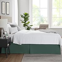 Vista 141 de Nestl - Falda plisada de cama de fácil ajuste, con caída a medida de 14 pulgadas, microfibra suave de doble cepillado, con calidad de hotel