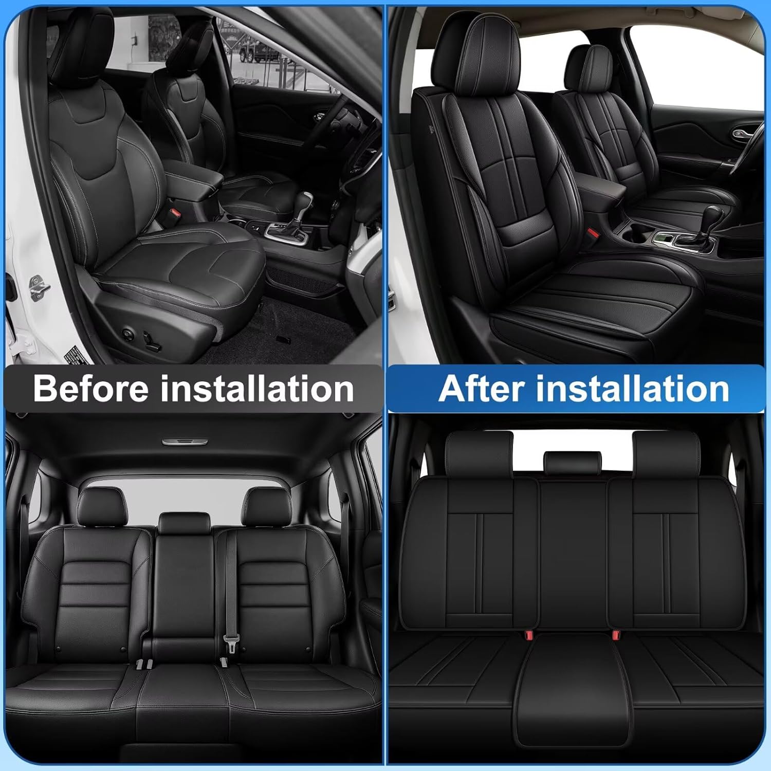 DISUTOGO Seat Covers Fit for Hyundai Genesis 2009-2014 - Waterproof Faux Leather Car Seat Covers 5 Seats-Full Set Seat Covers(Black)