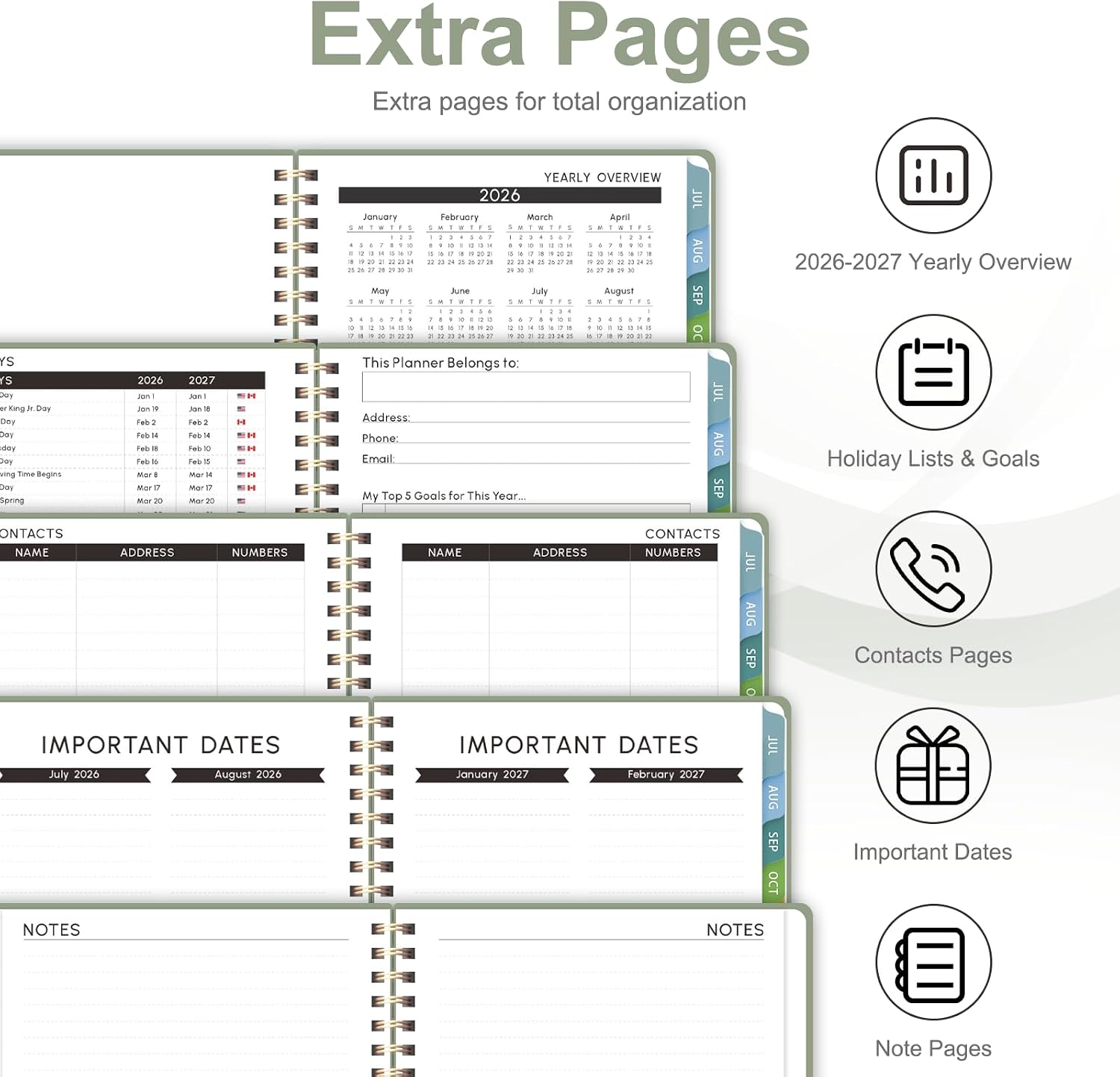 Planner 2026-2027, Weekly and Monthly Academic Planner, July 2026 - June 2027, Hardcover Calendar Agenda Book for School Year Planning, School Supplies for Teacher and Student, Letter Size(8.5'' x 11'')