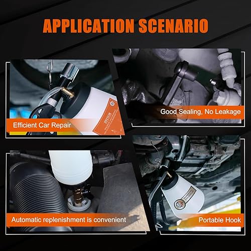 Miniatura 5 de JIFETOR Kit de herramientas neumáticas de purga de líquido de embrague y frenos al vacío, juego de cambio de aceite de freno de automóvil, camión,