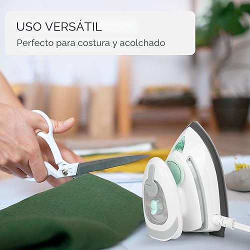 Miniatura 5 de BEAUTURAL Mini plancha de vapor de viaje para ropa con doble voltaje, control de temperatura, suela antiadherente y almacenamiento de cables, ideal