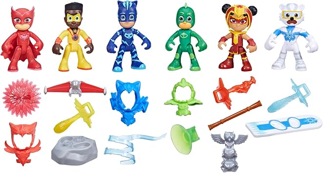 أقنعة PJ Power Heroes تلتقي بمجموعة أرقام أبطال الطاقة مع 6 أرقام و 14 إكسسوارات ، ألعاب ما قبل المدرسة للأطفال 3 سنوات وما فوق