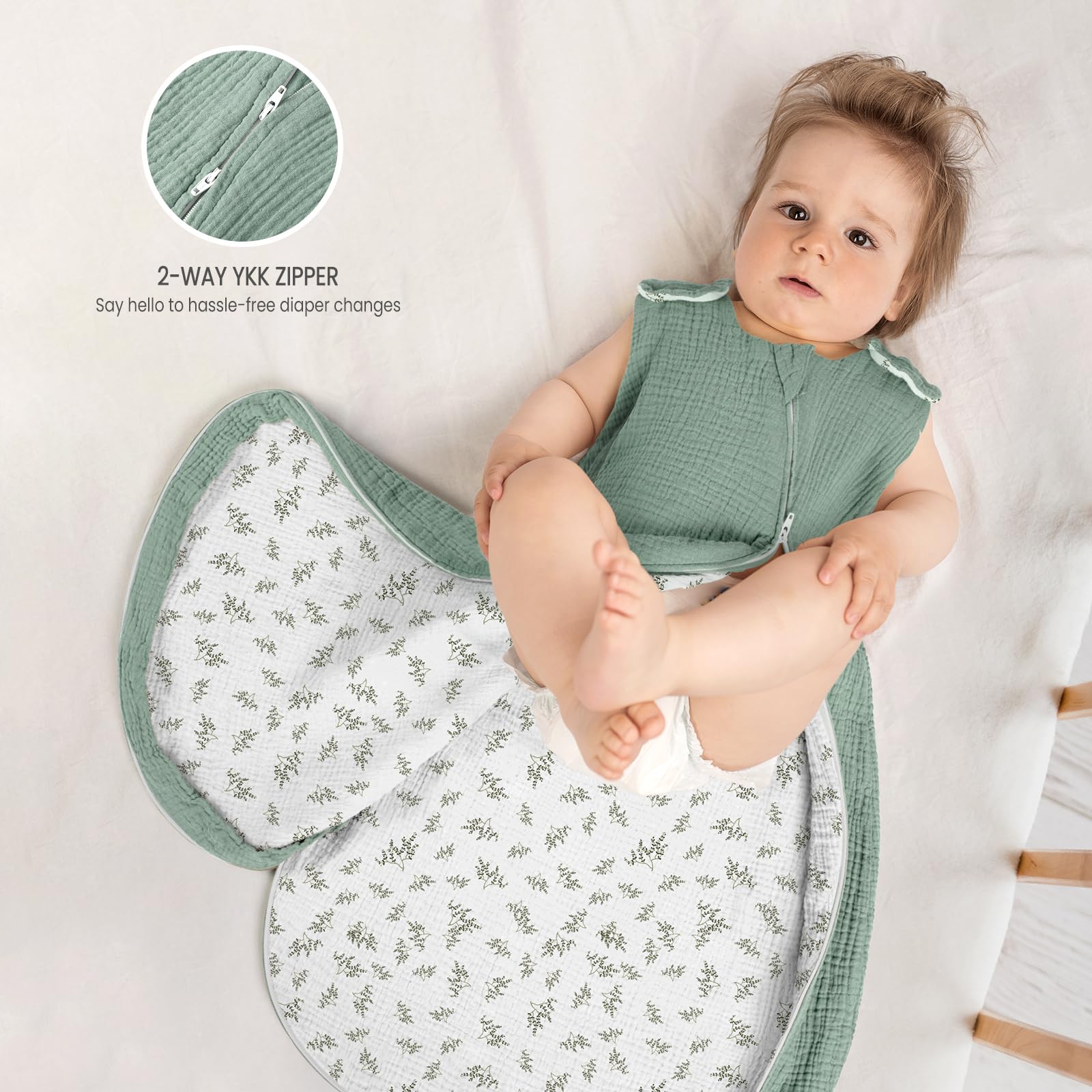 Gigoteuse Bébé Lulumoon - Taille 80 Cm (9-15 Mois) - Mousseline Double Couche - TOG 0.7 - Fermeture éclair YKK - 10