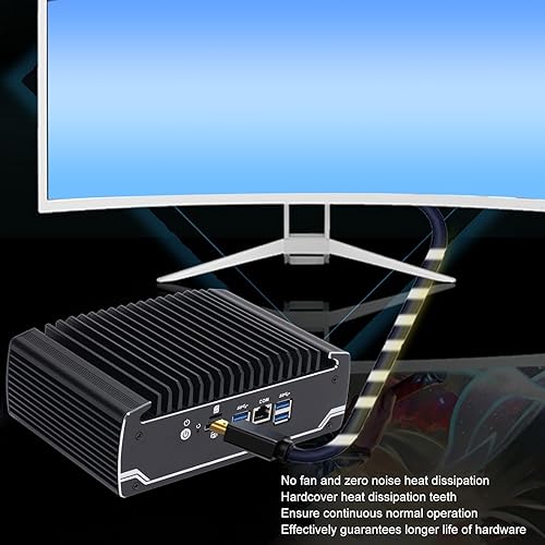 Miniatura 4 de ViaGasaFamido Mini Computer, Embedded Fanless Mini PC, 8G Memory 128G Hard Disk, HD Interface, Aluminum Alloy Chassis, Power On, Timed Boot, Network