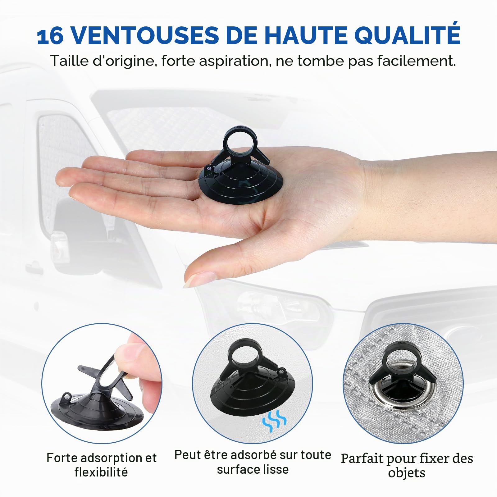 Pare-Soleil de Pare-Brise de Voiture Compatible avec 2016-2025 Citroen Jumpy 2019-2025 Opel Vivaro 2022-2025 Fiat Scudo, Lot de 3 Pliables Pare-Soleil pour Intérieur de Voiture