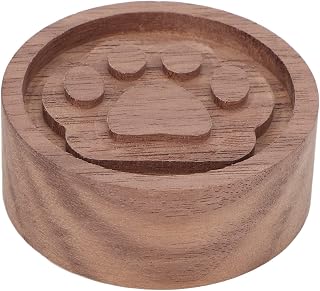 Wood Essential Oil Diffuser Handcrafted Black Walnut Aromatherapy Diffuser Round Portable Car Home Office Relaxation Sleep Aid Stress Relief Cat Design