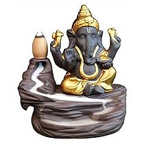 Jik Store Back-Flow Monk Ganesh Incense Burner with 10 Cones Backflow Ganesh Smoke Fountain