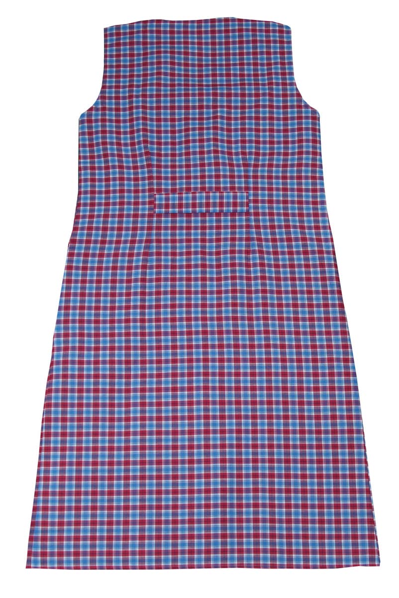Blouse boutonnée pour femme - En tissu mélangé - À carreaux - Sans manches - Tablier de cuisine, Design 8, 60