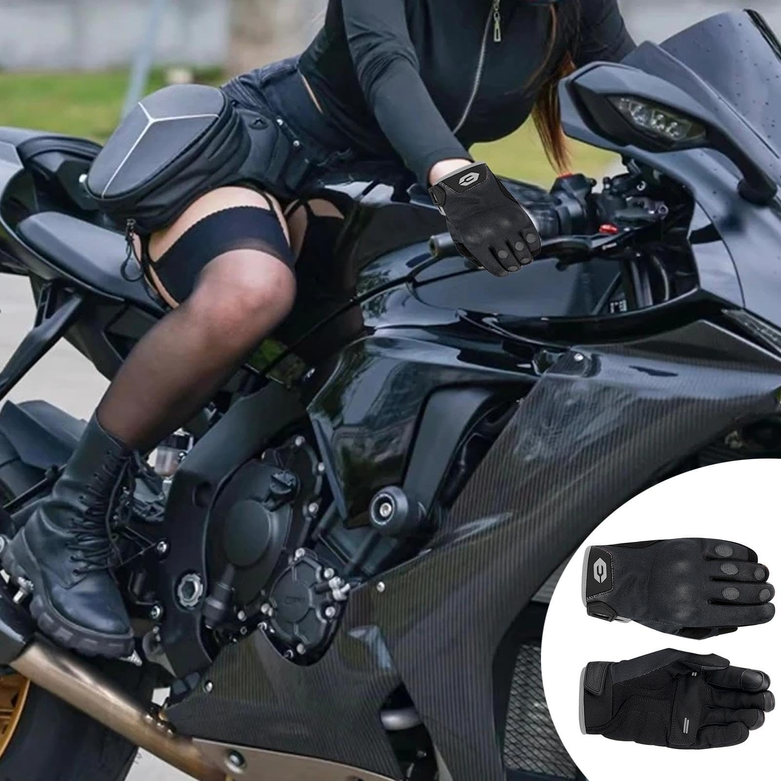 Generico Guanti da moto da uomo, guanti da moto touchscreen - Guanti da | moto - Guanti da motociclista per uomo Moto, Guanti da moto touchscreen antiscivolo, traspiranti per uomo Donna Motocross