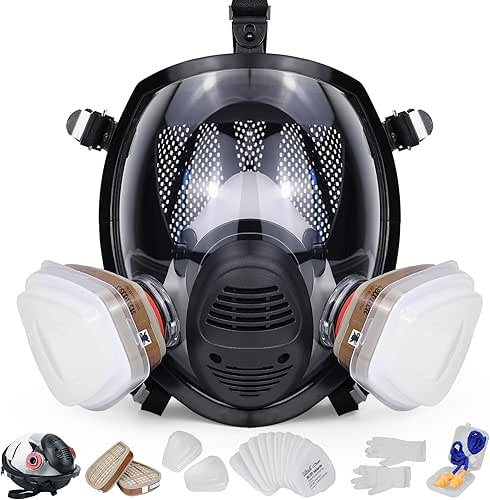 Zelbuck Máscara de Gas Completa Mascara Pintura Reutilizable Mascara Respiratoria