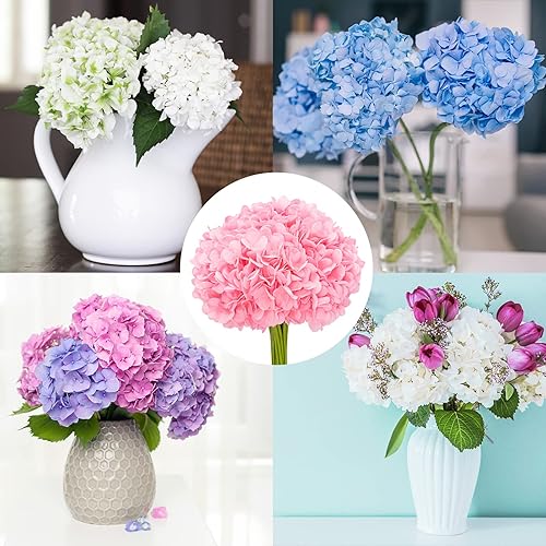 Miniatura 5 de Flores artificiales, falsas, de color rosa, paquete de 5, 20 cabezas, para bodas, hogar, fiesta, restaurante