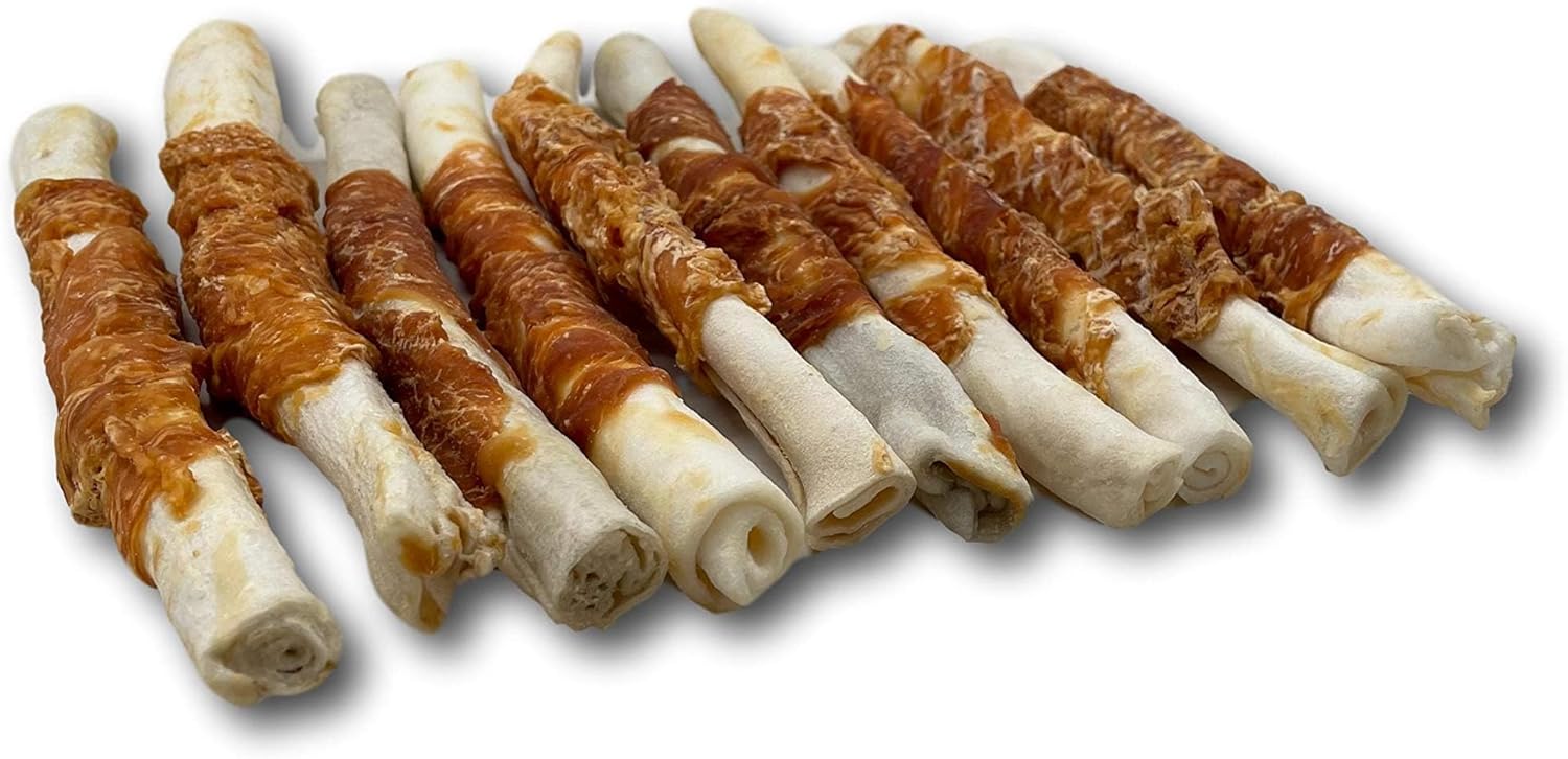 Top Dog Chews Chicken Wrapped Rawhide Rolls - All Natural Gluten Free Dog Treats - North American Made - 25 Pack (25 Count, Chicken)