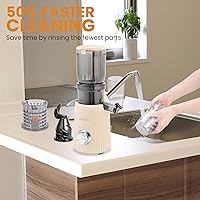 Vista 5 de Pukomc Juicer Machines, Cold Press Juicer with 4.1'' Large Feed，Slow Masticating Machines Chute Fit Whole Vegetable And Fruit，High Juice Yield