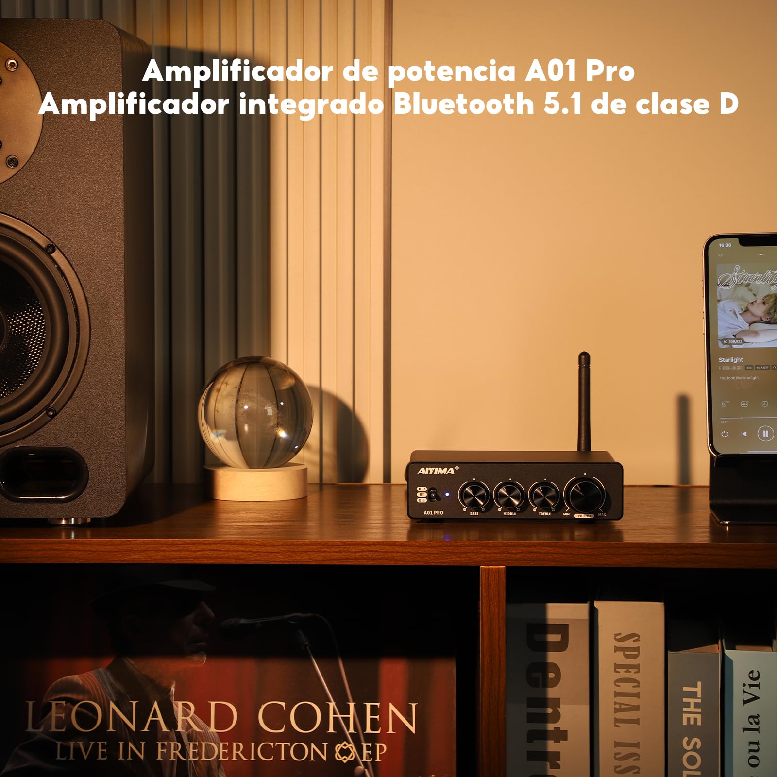 AIYIMA A01PRO Bluetooth 5.1 Audio estéreo 2.0/2.1 CH Amplificador 100Wx22 TPA3116 amplificador de potencia Mini Hi-Fi Clase D Amplificador integrado para receptor de altavoces domésticos