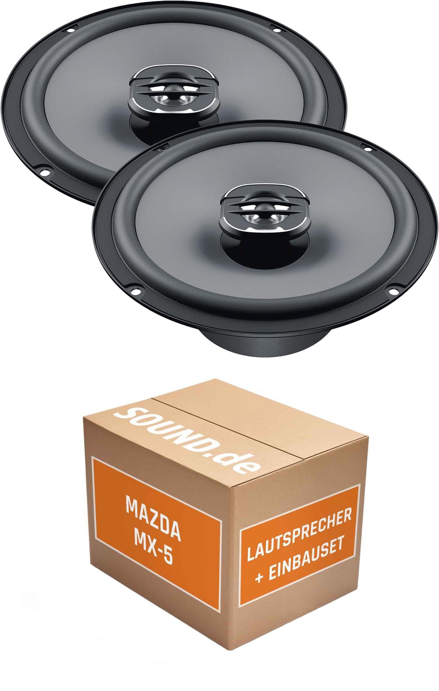 Lautsprecher Boxen Einbaupaket für Hertz Hertz X 165 kompatibel mit Mazda MX-5 Typ ND vorne | 2X Tief-Mitteltöner mit integriertem Hochtöner 220W MAX
