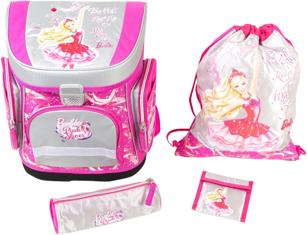 Paxos Barbie Pink Shoes 33102 School Bag Set 4 Pieces