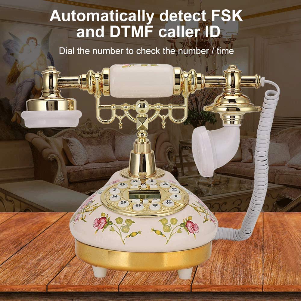Telefono Vintage Classico Telefono Fisso retrò con Filo con Telefono Antico All'Id Chiamante Fsk/Dtmf per L'Arredamento Dell'Ufficio Domestico