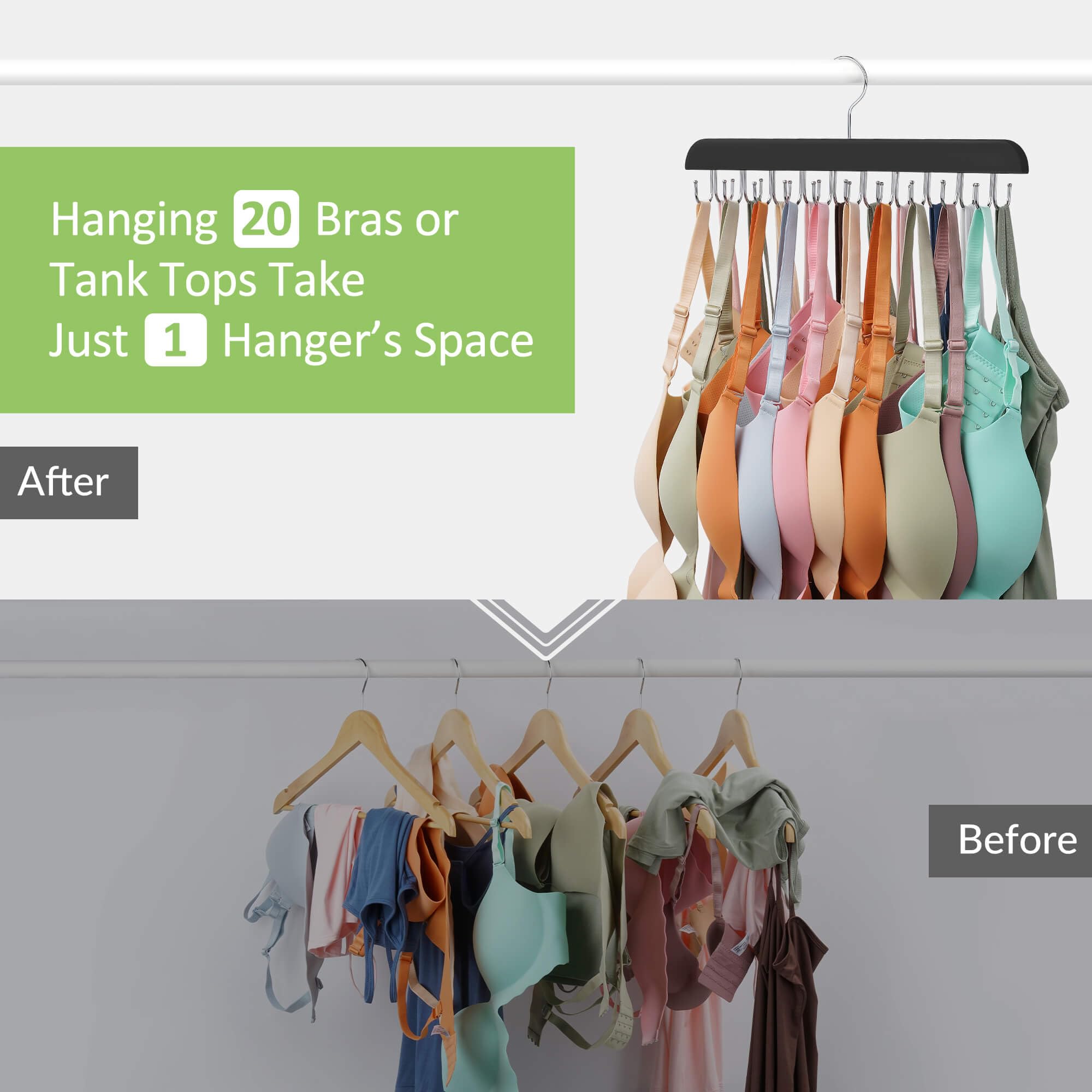 Large Bra Hanger And Bra Organizer For Closet Tank Top