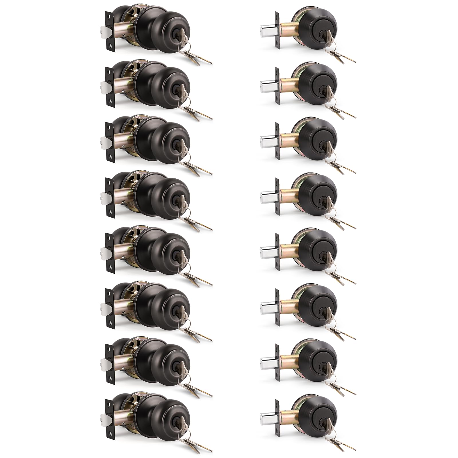 KNOBWELL Matte Black Door Knobs - Keyed Entry Set -26