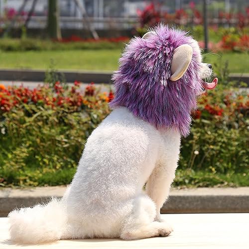 Miniatura 3 de Sombrero para mascotas, paquete de 2 sombreros de melena de león para perro, para fiesta de Halloween, cosplay, disfraz ajustable de melena de león