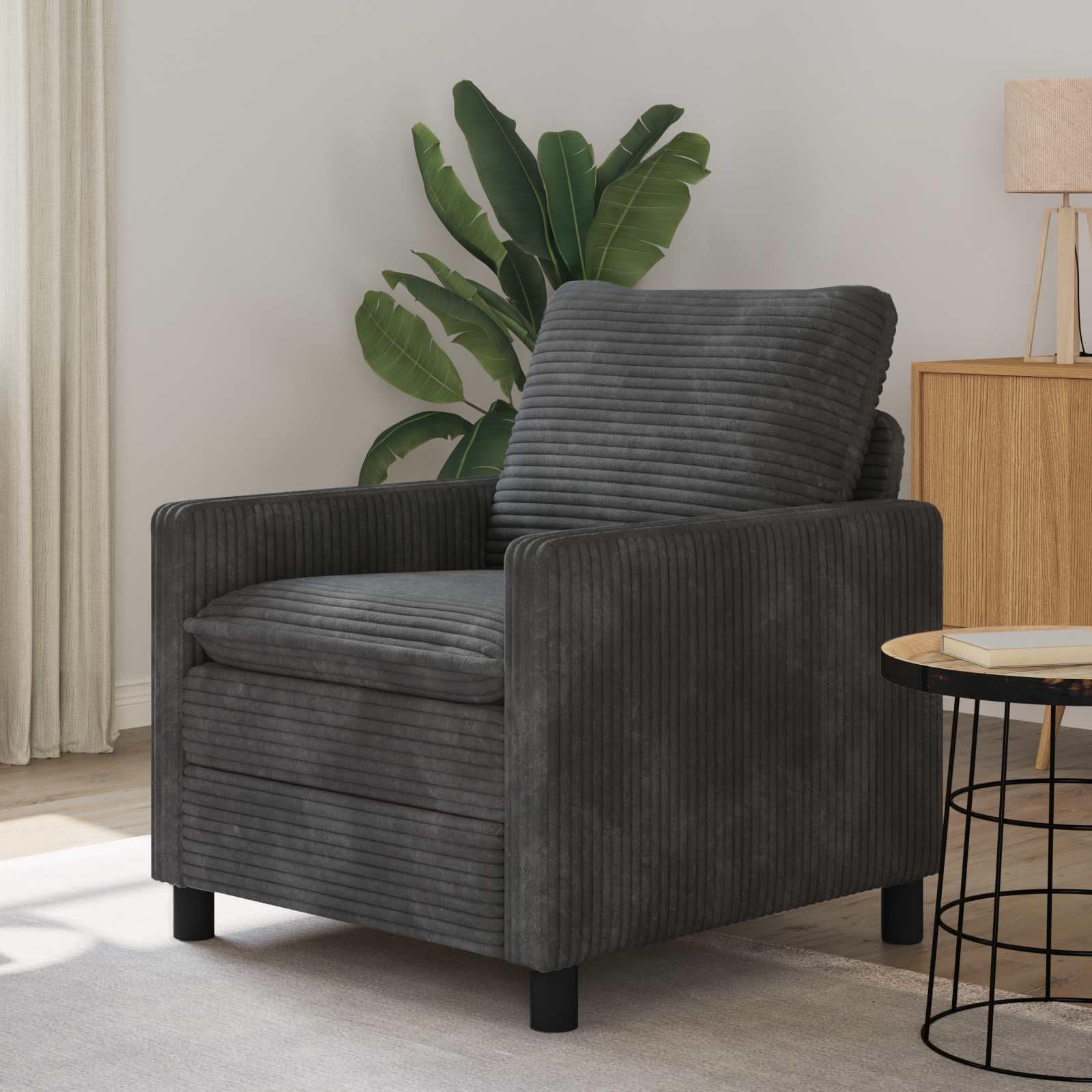 Sofá gris oscuro 76 x 81 x 87,5 cm poliéster