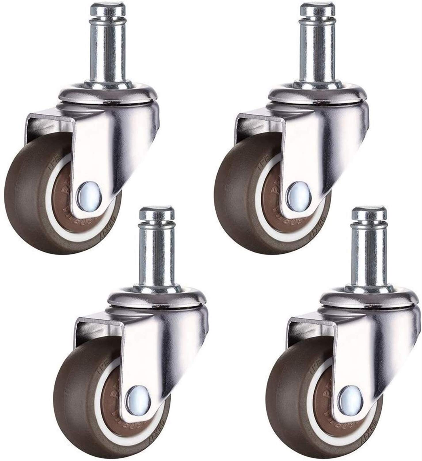 TEmkin Ruedas giratorias, 4 Ruedas para Muebles, Ruedas giratorias, Ruedas de Goma TPE para sillas de Oficina, Ruedas con Ruedas, vástago estándar de 11 x 22 mm (Universal 50 mm/2 Pulgadas)