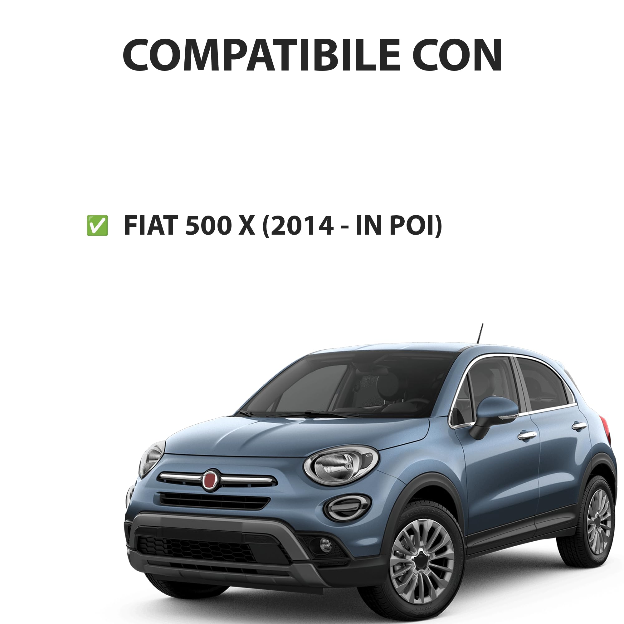 Vetro Specchietto per FIAT 500X destro (RISCALDABILE), Vetro - cromato e convesso, numero OEM: 530856101 VIEW MAX specchio da ricambio (DX)