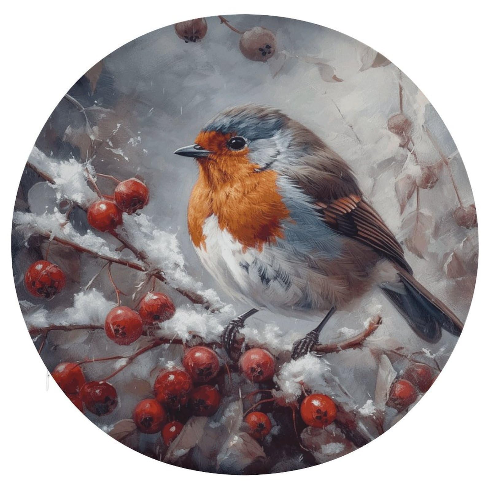 Wsoihfec Style Bird On Branch Seat Cushion Round Chair Pad